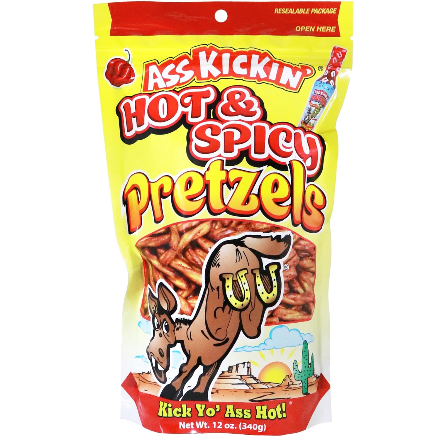 Ass Kickin Hot and Spicy Pretzels 12oz (340gm)