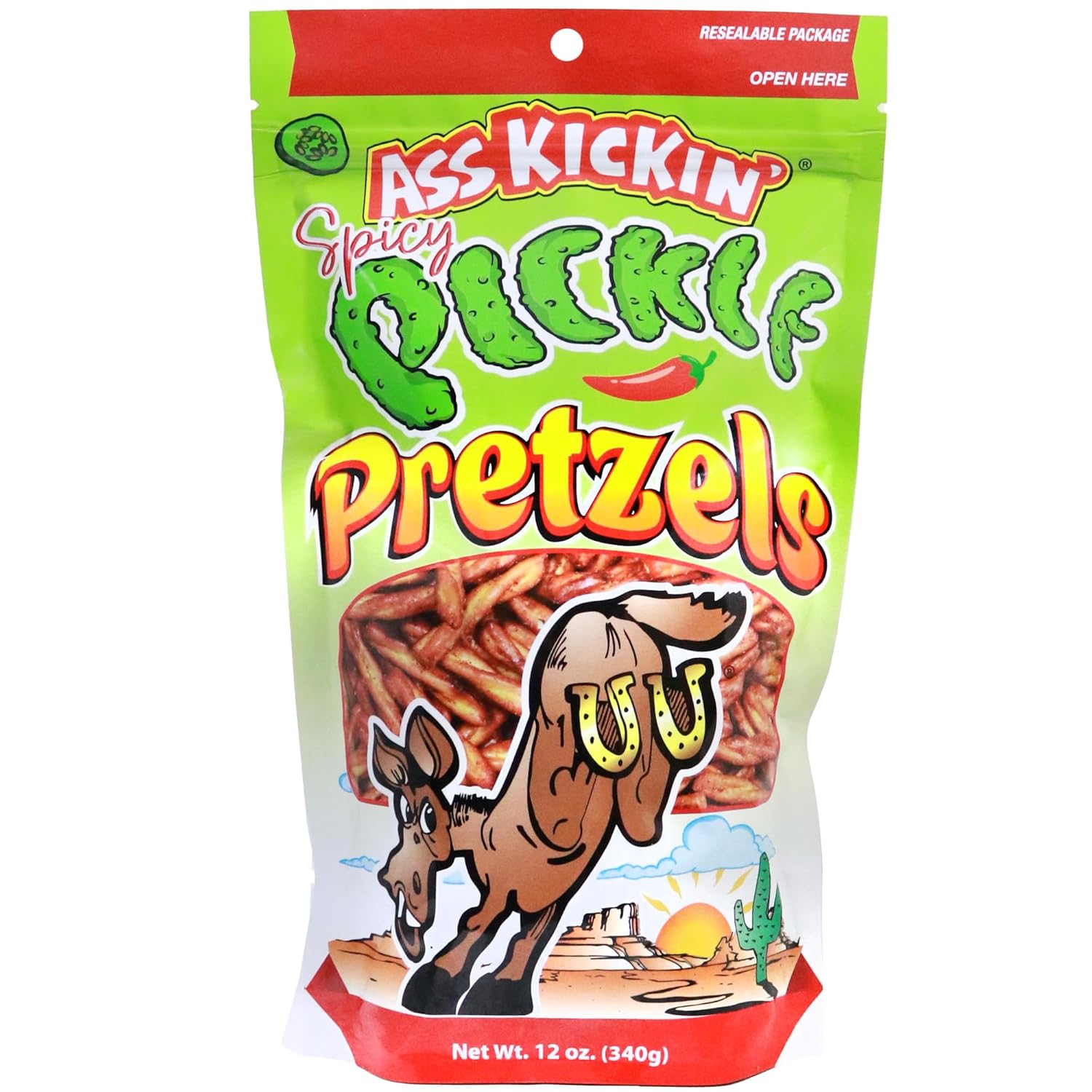 Ass Kickin Spicy Pickle Pretzels 12oz (340gm)