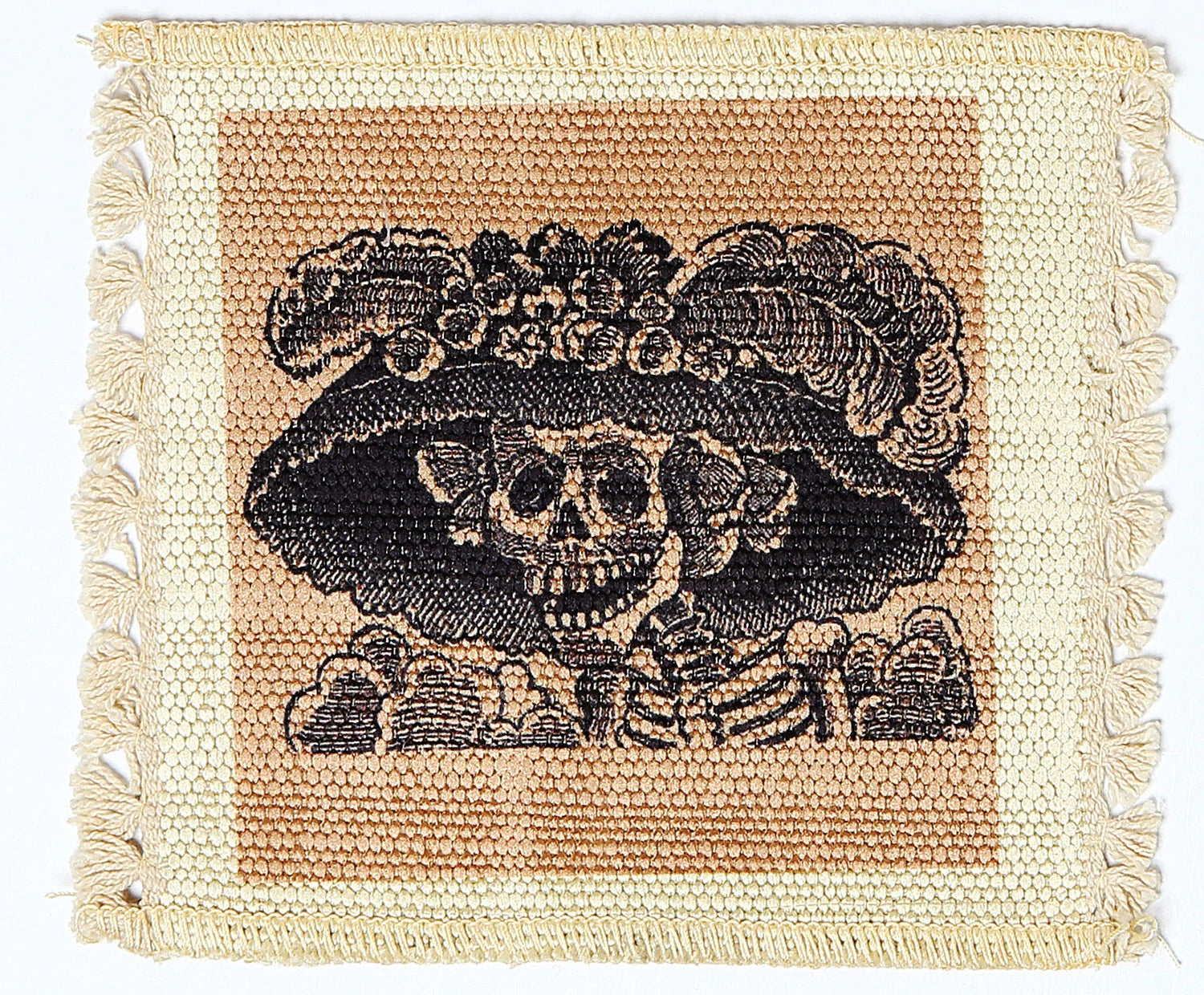 Cotton Drink Coaster -  Posadas Day of the Dead Catrina