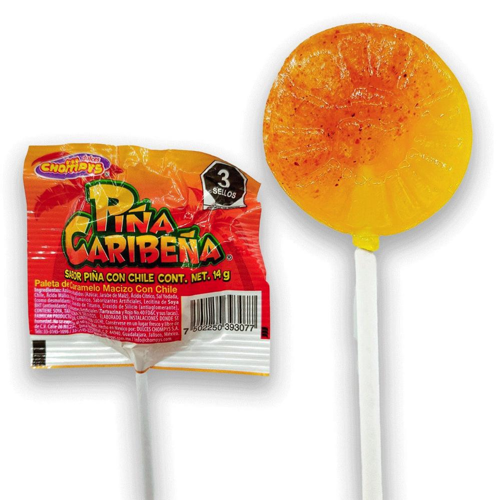 Chompys Pina Caribena - Spicy Pineapple Lollipop