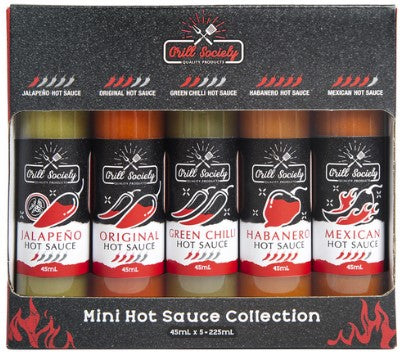 Grill Society Mini Hot Sauce Collection - 5 sauce set