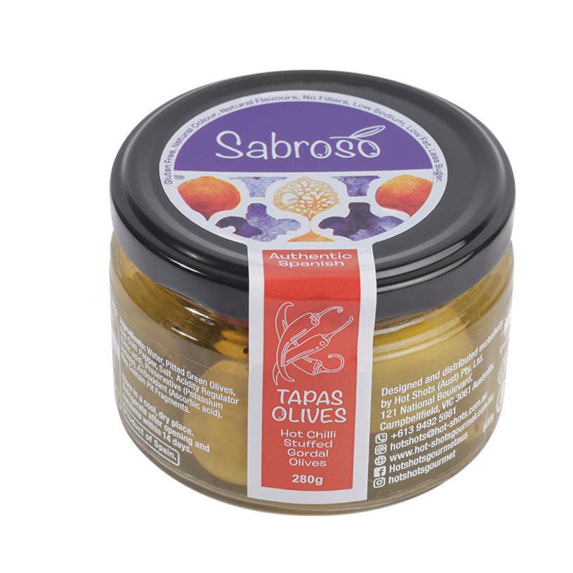 Sabroso Chilli Stuffed Gordal Green Olives 280gm