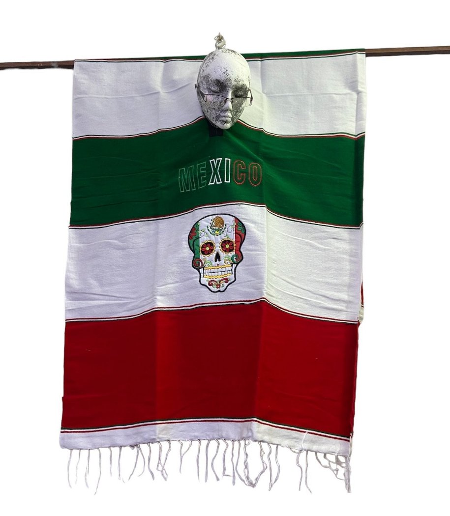 Poncho - Mexican Calavera Sugar Skull