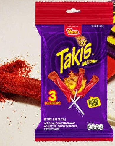 Vero Takis Fuego Chili Powder Mexican Lollipop - Chile Mojo