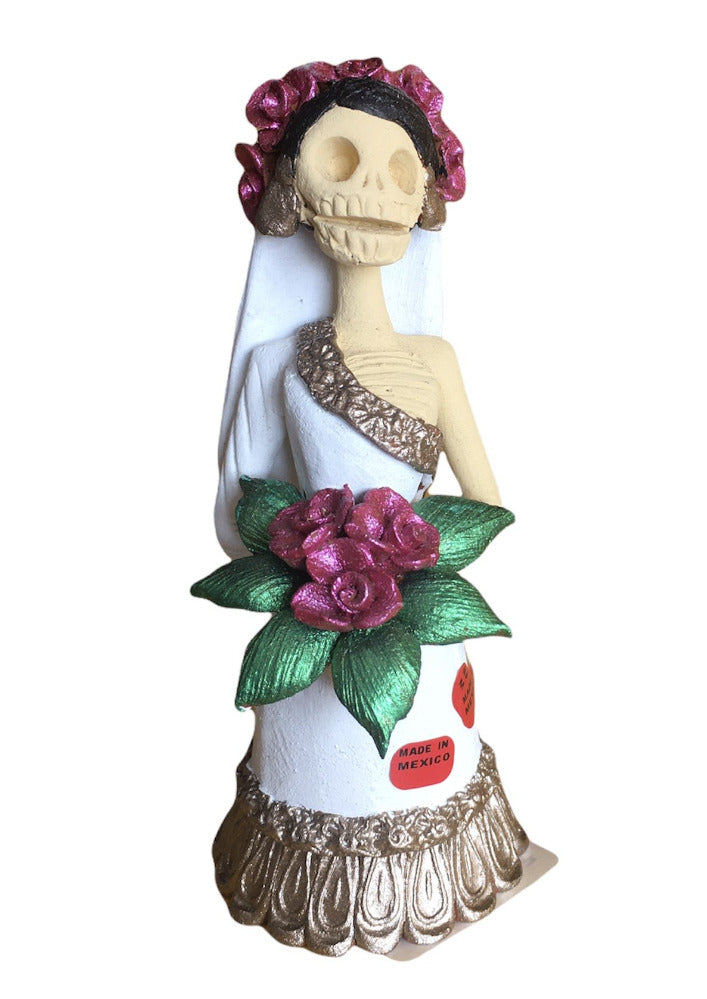 Mexican ceramic folk art - hand made day of the dead Catrina